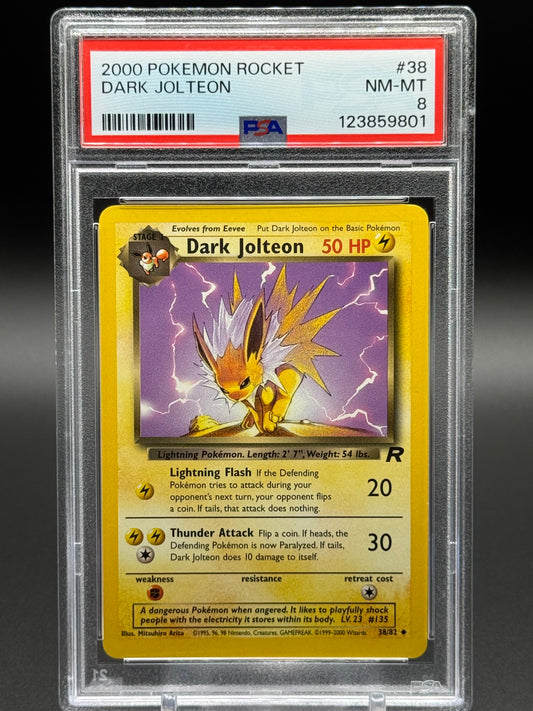 Pokemon TCG Dark Jolteon | Team Rocket 38/82 | PSA Graded NM-MT 8