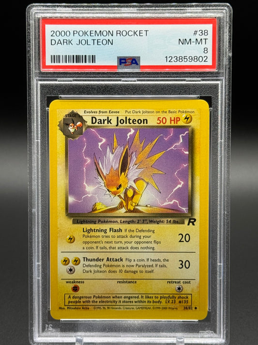 Pokemon TCG Dark Jolteon | Team Rocket 38/82 | PSA Graded NM-MT 8