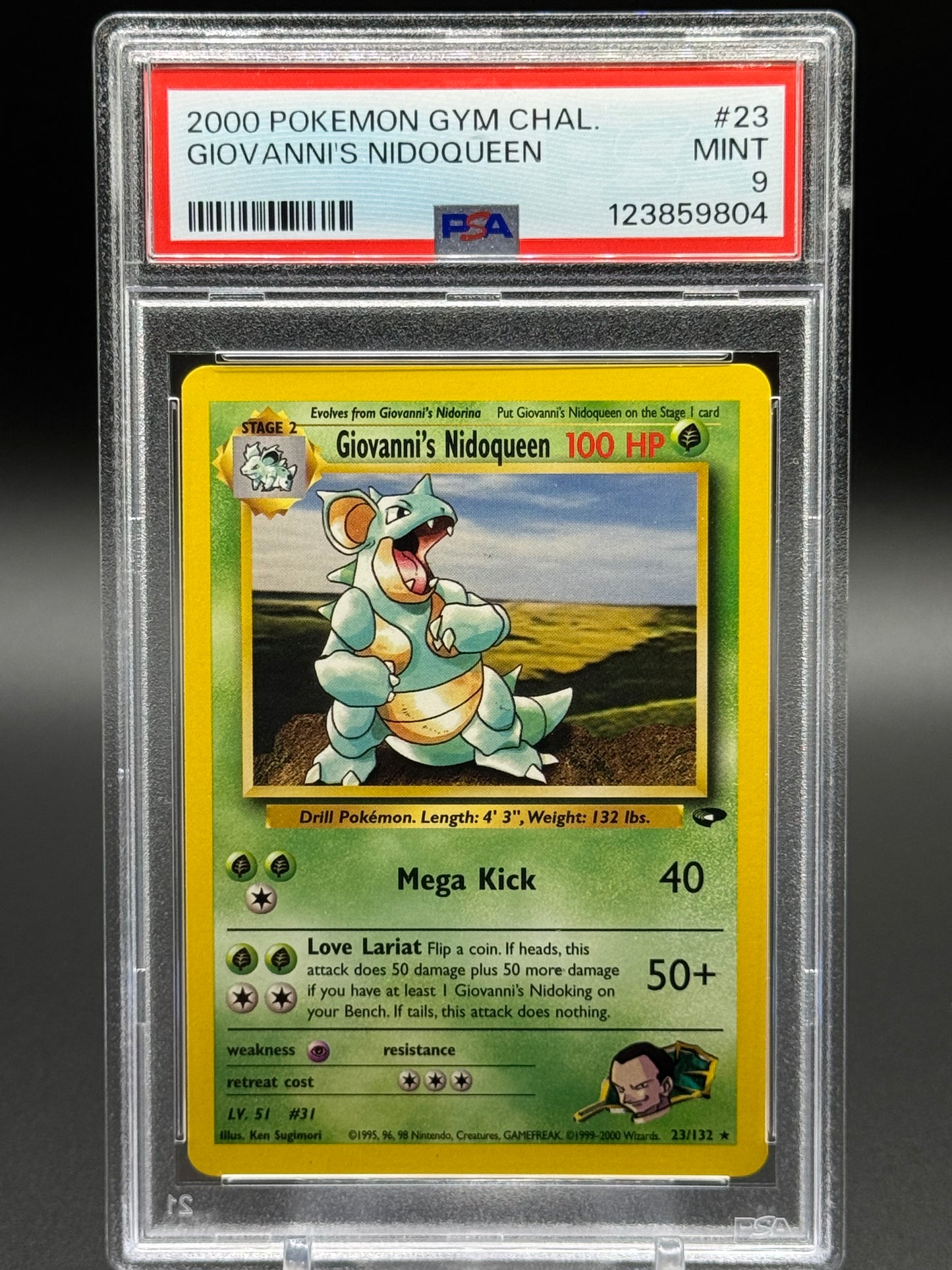Pokemon TCG Giovanni's Nidoqueen | Gym Challenge 23/132 | PSA Graded MINT 9
