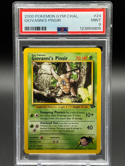 Pokemon TCG Giovanni's Pinsir | Gym Challenge 24/132 | PSA Graded MINT 9