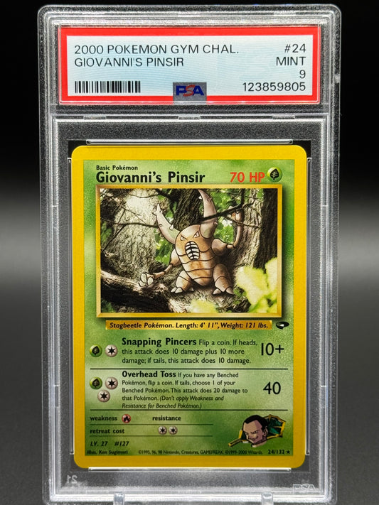 Pokemon TCG Giovanni's Pinsir | Gym Challenge 24/132 | PSA Graded MINT 9