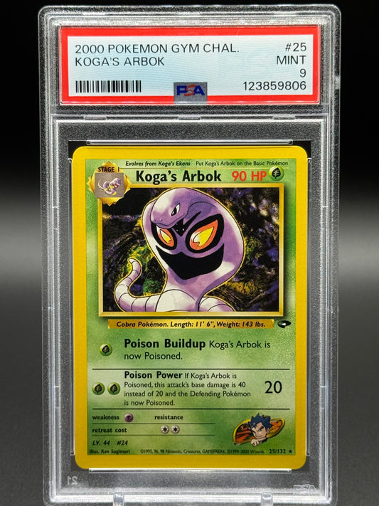 Pokemon TCG Koga's Arbok | Gym Challenge 25/132 | PSA Graded MINT 9