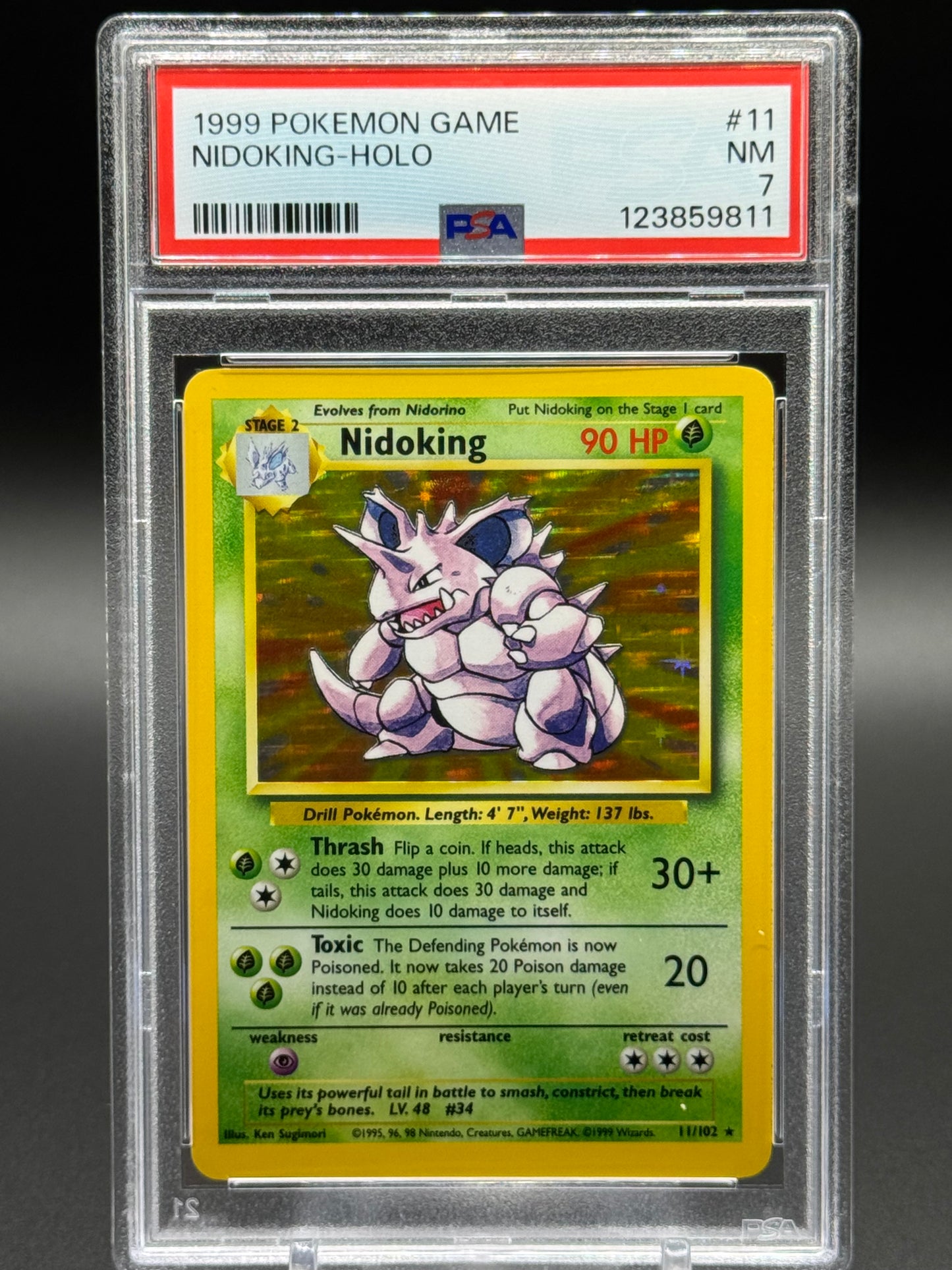 Pokemon TCG Nidoking | Base Set 11/102 | PSA Graded NM 7
