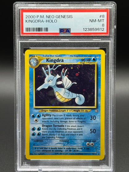 Pokemon TCG Kingdra | Neo Genesis 8/111 | PSA Graded NM-MT 8