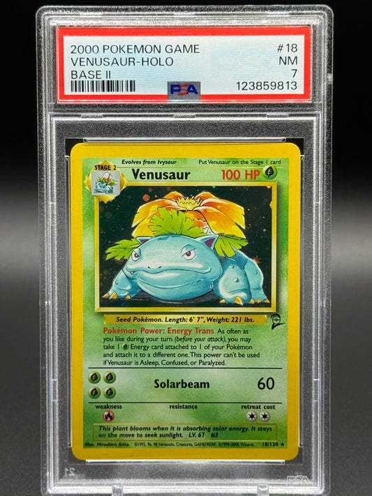 Pokemon TCG Venusaur | Base Set 2 18/130 | PSA Graded NM 7