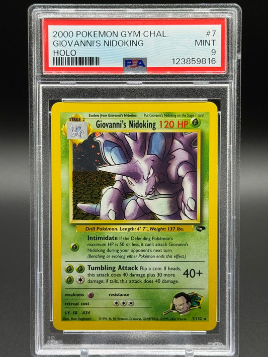 Pokemon TCG Giovanni's Nidoking | Gym Challenge 7/132 | PSA Graded MINT 9