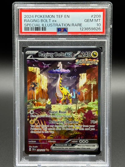 Pokemon TCG Raging Bolt ex | Temporal Forces 208/162 | PSA Graded GEM MT 10