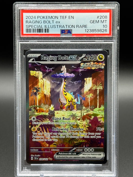 Pokemon TCG Raging Bolt ex | Temporal Forces 208/162 | PSA Graded GEM MT 10