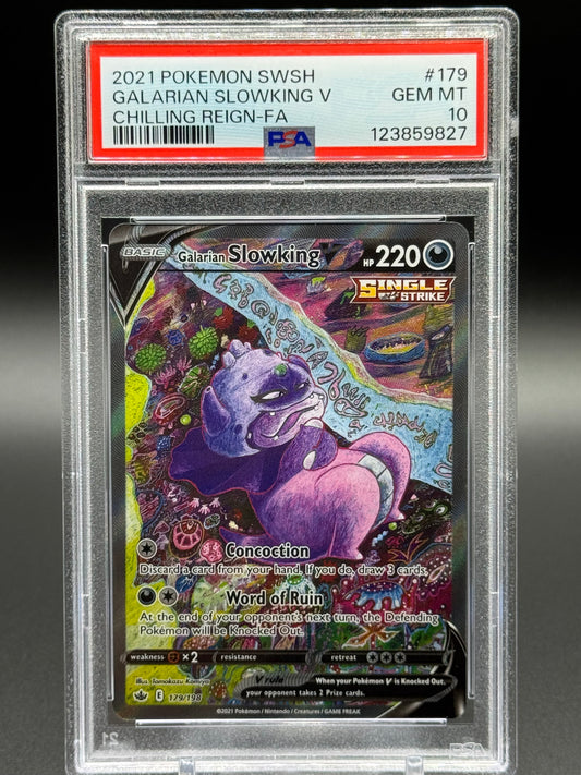 Pokemon TCG Galarian Slowking V | Sword & Shield Chilling Reign 179/198 | PSA Graded GEM MT 10