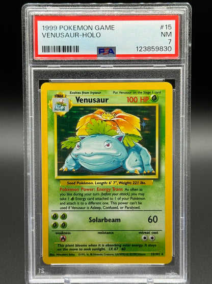 Pokemon TCG Venusaur | Base Set 15/102 | PSA Graded NM 7