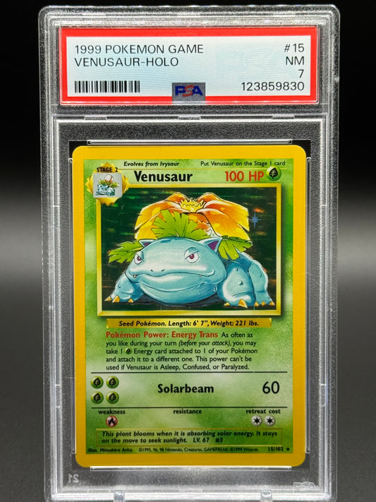 Pokemon TCG Venusaur | Base Set 15/102 | PSA Graded NM 7