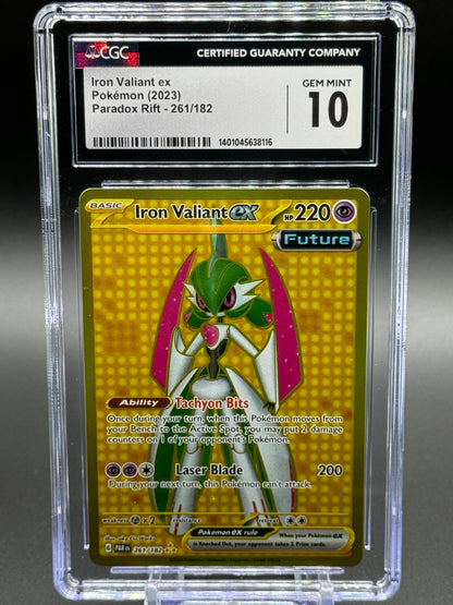 Pokemon TCG Iron Valiant ex | Paradox Rift 261/182 | CGC Graded GEM MINT 10