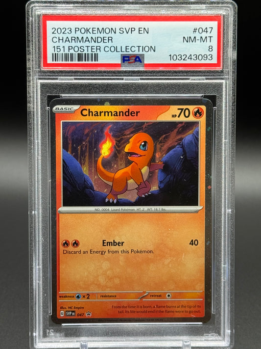 Pokemon TCG Charmander | Black Star Promo SVP047 | PSA Graded NM-MT 8