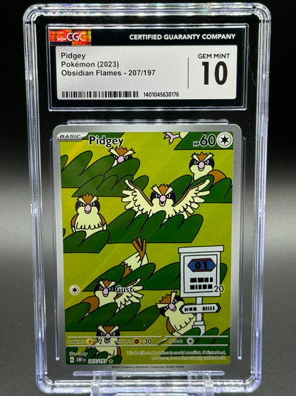 Pokemon TCG Pidgey | Obsidian Flames 207/197 | CGC Graded GEM MINT 10