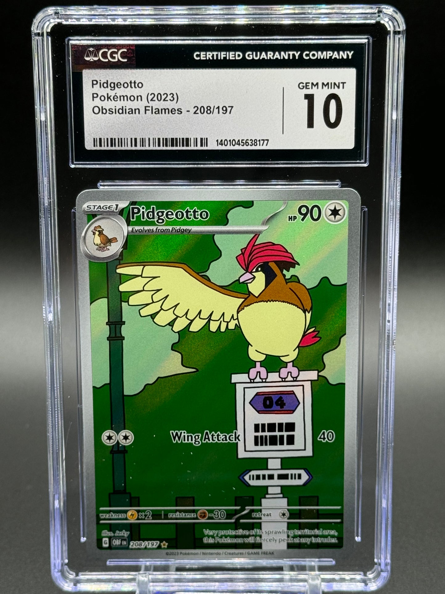 Pokemon TCG Pidgeotto | Obsidian Flames 208/197 | CGC Graded GEM MINT 10