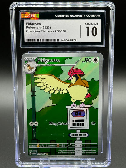 Pokemon TCG Pidgeotto | Obsidian Flames 208/197 | CGC Graded GEM MINT 10