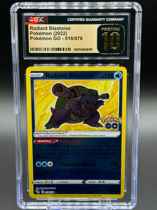 Pokemon TCG Radiant Blastoise | Pokemon GO 018/078 | CGC Graded PRISTINE 10