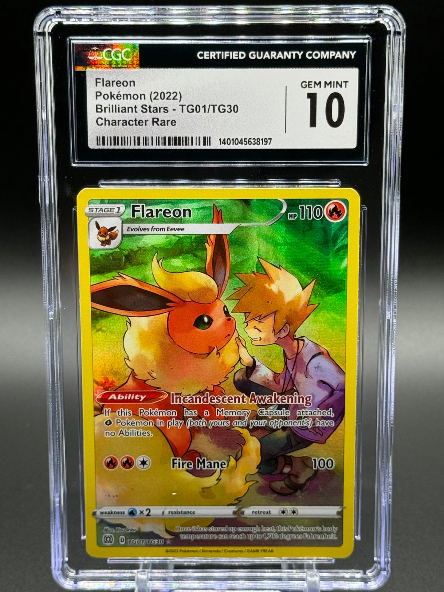 Pokemon TCG Flareon | Brilliant Stars Trainer Gallery TG01/TG30 | CGC Graded GEM-MINT 10