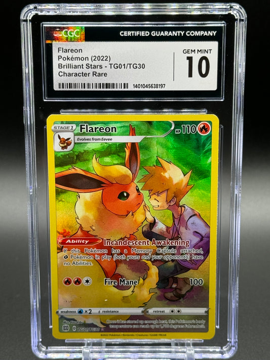 Pokemon TCG Flareon | Brilliant Stars Trainer Gallery TG01/TG30 | CGC Graded GEM-MINT 10