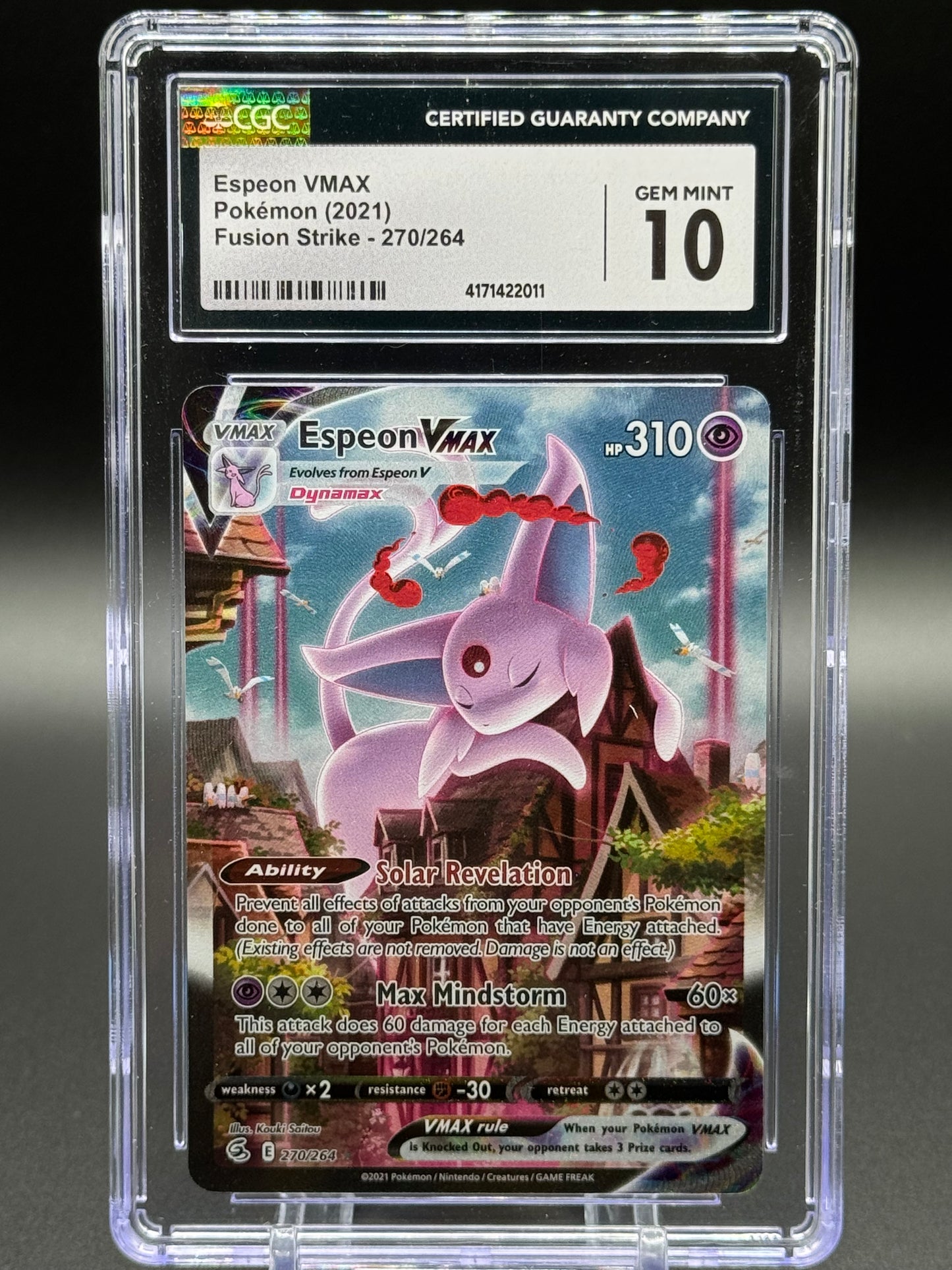 Pokemon TCG Espeon VMAX | Fusion Strike 270/264 | CGC Graded GEM MINT 10