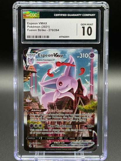 Pokemon TCG Espeon VMAX | Fusion Strike 270/264 | CGC Graded GEM MINT 10