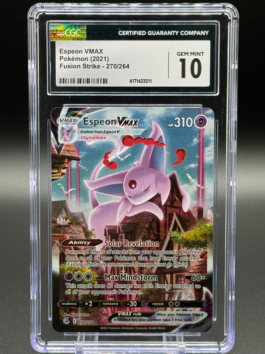 Pokemon TCG Espeon VMAX | Fusion Strike 270/264 | CGC Graded GEM MINT 10