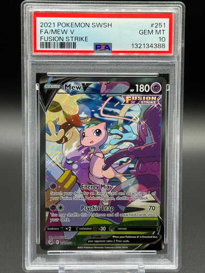Pokemon TCG Mew V | Fusion Strike 251/264 | PSA Graded GEM MT 10