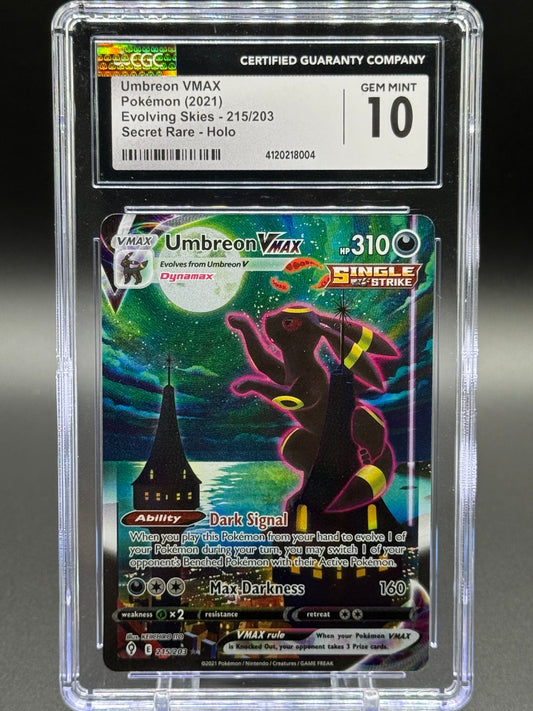 Pokemon TCG Umbreon VMAX | Evolving Skies 215/203 | CGC Graded GEM MINT 10