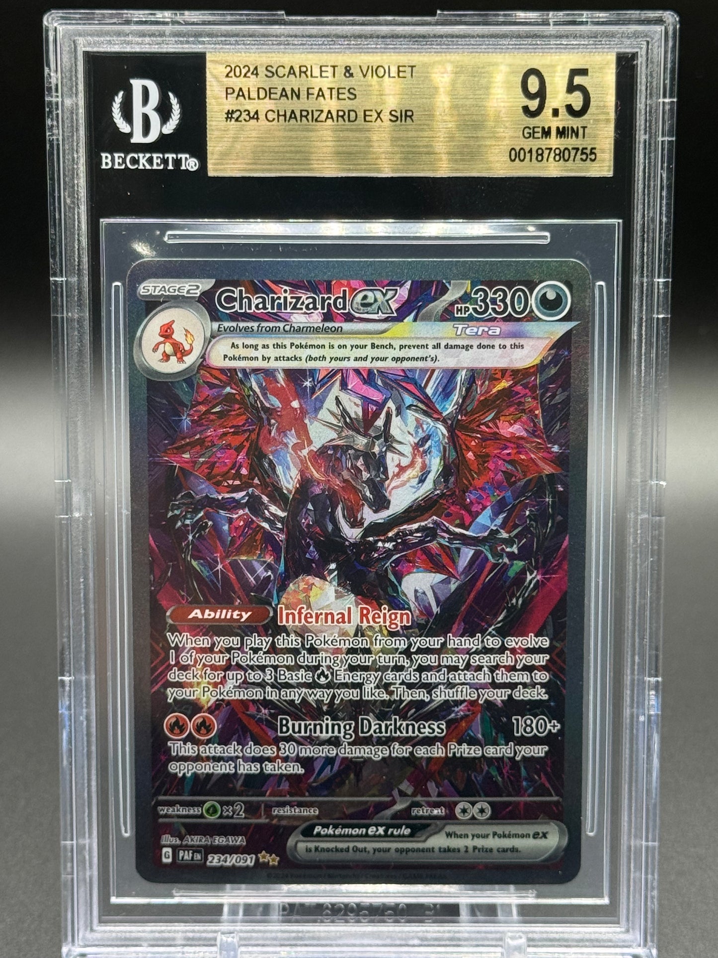 Pokemon TCG Charizard ex | Paldean Fates 234/091 | BGS Graded GEM MINT 9.5