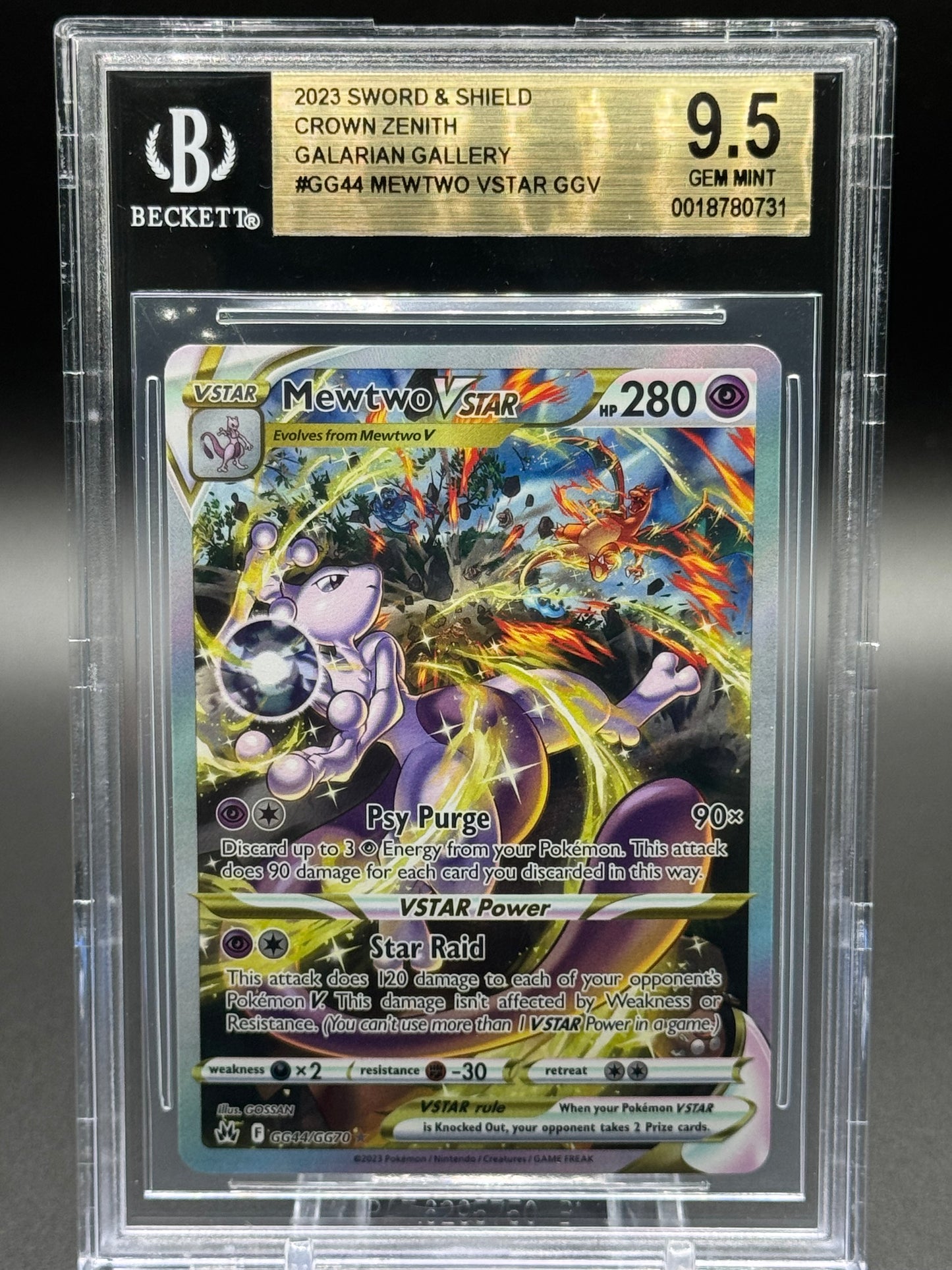 Pokemon TCG Mewtwo VSTAR | Crown Zenith GG44/GG70 | BGS Graded GEM MINT 9.5