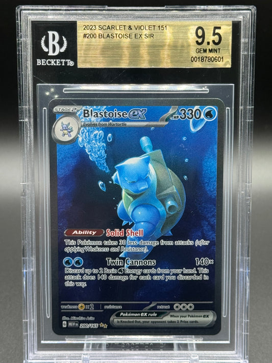 Pokemon TCG Blastoise ex | Scarlet & Violet 151 200/165 | BGS Graded GEM MINT 9.5
