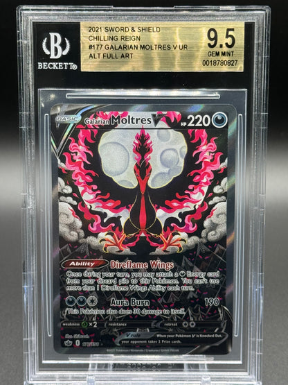 Pokemon TCG Galarian Moltres V | Chilling Reign 177/198 | BGS Graded GEM MINT 9.5