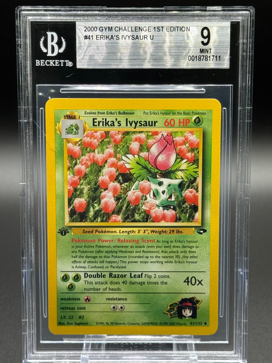 Pokemon TCG Erika's Ivysaur | Gym Challenge 41/132 1st Edition | BGS Graded MINT 9