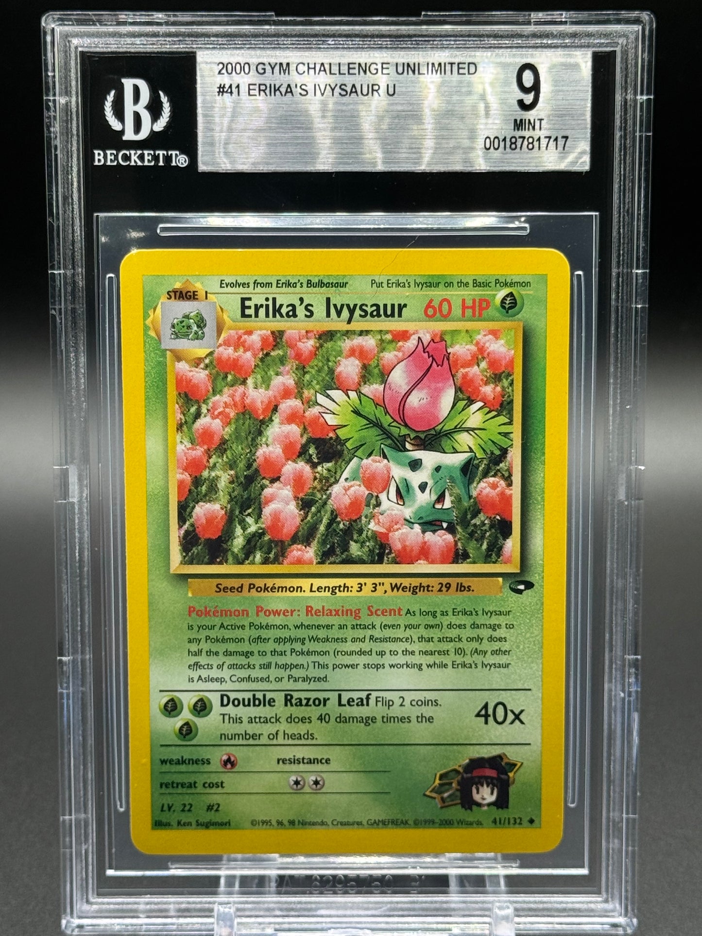 Pokemon TCG Erika's Ivysaur | Gym Challenge 41/132 | BGS Graded MINT 9