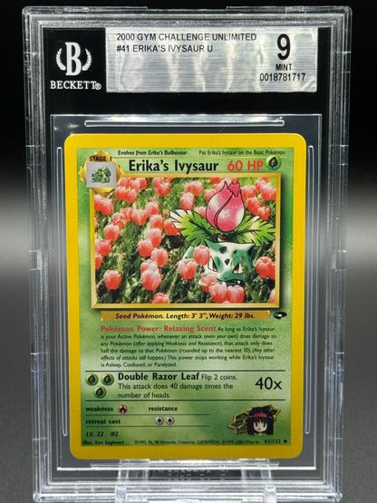 Pokemon TCG Erika's Ivysaur | Gym Challenge 41/132 | BGS Graded MINT 9