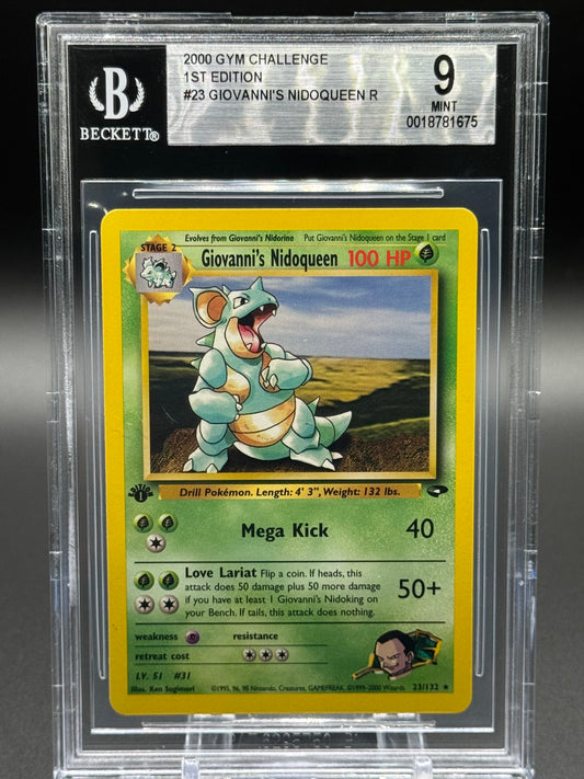 Pokemon TCG Giovanni's Nidoqueen | Gym Challenge 23/132 1st Edition | BGS Graded MINT 9