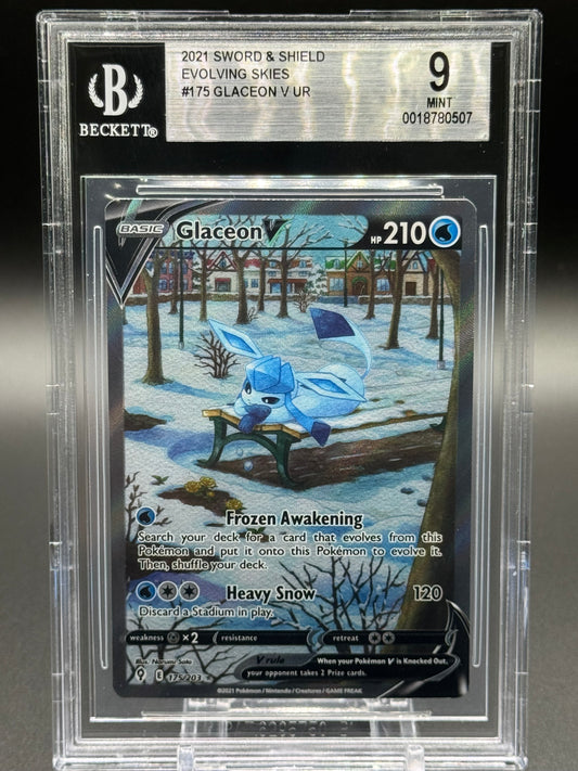 Pokemon TCG Glaceon V | Evolving Skies 175/203 | BGS Graded MINT 9