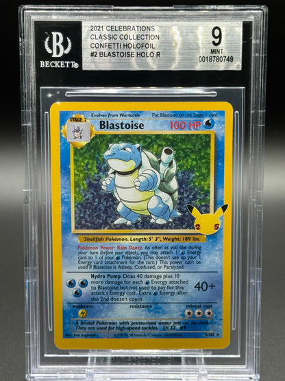 Pokemon TCG Blastoise | Celebrations 2/102 | BGS Graded MINT 9