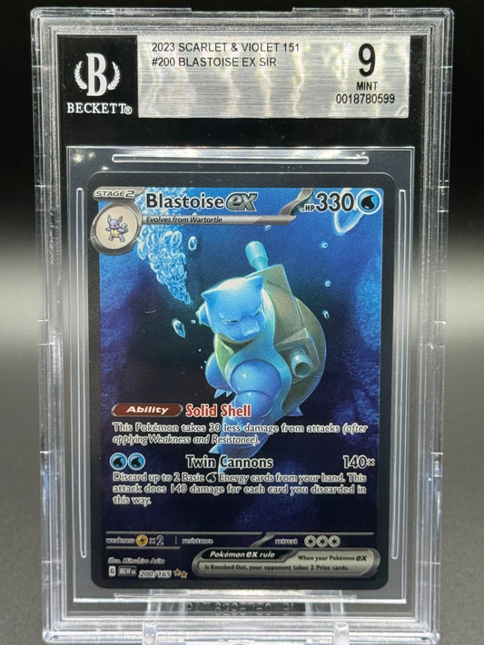 Pokemon TCG Blastoise ex | Scarlet & Violet 151 200/165 | BGS Graded MINT 9