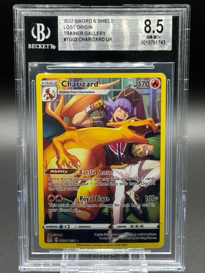 Pokemon TCG Charizard | Lost Origin TG03/TG30 | BGS Graded NM-MT+ 8.5