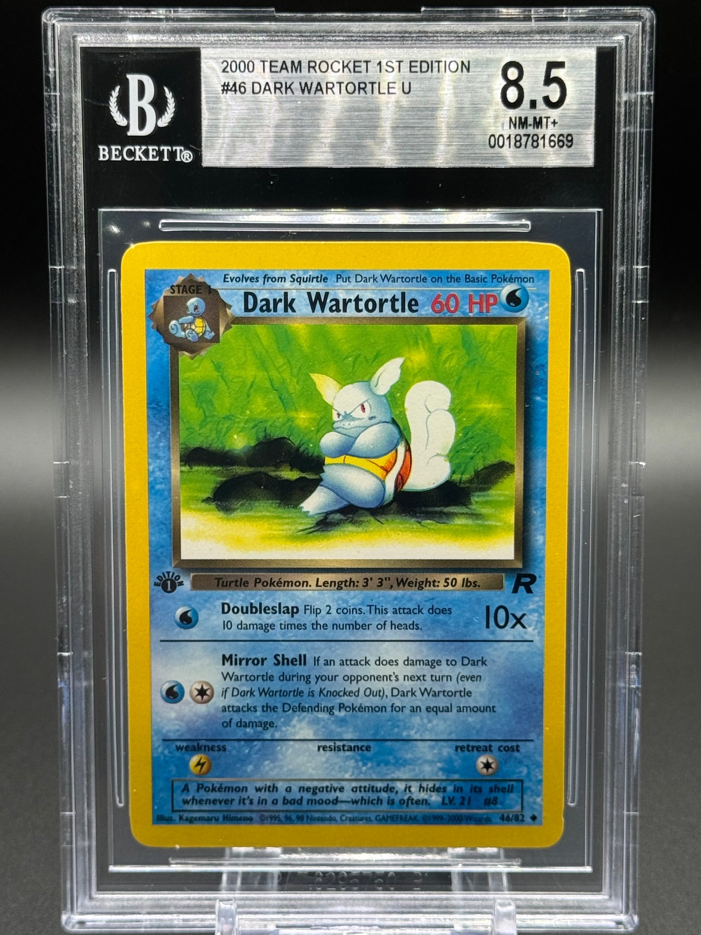 Pokemon TCG Dark Wartortle | Team Rocket 46/82 1st Edition | BGS Graded NM-MT+ 8.5