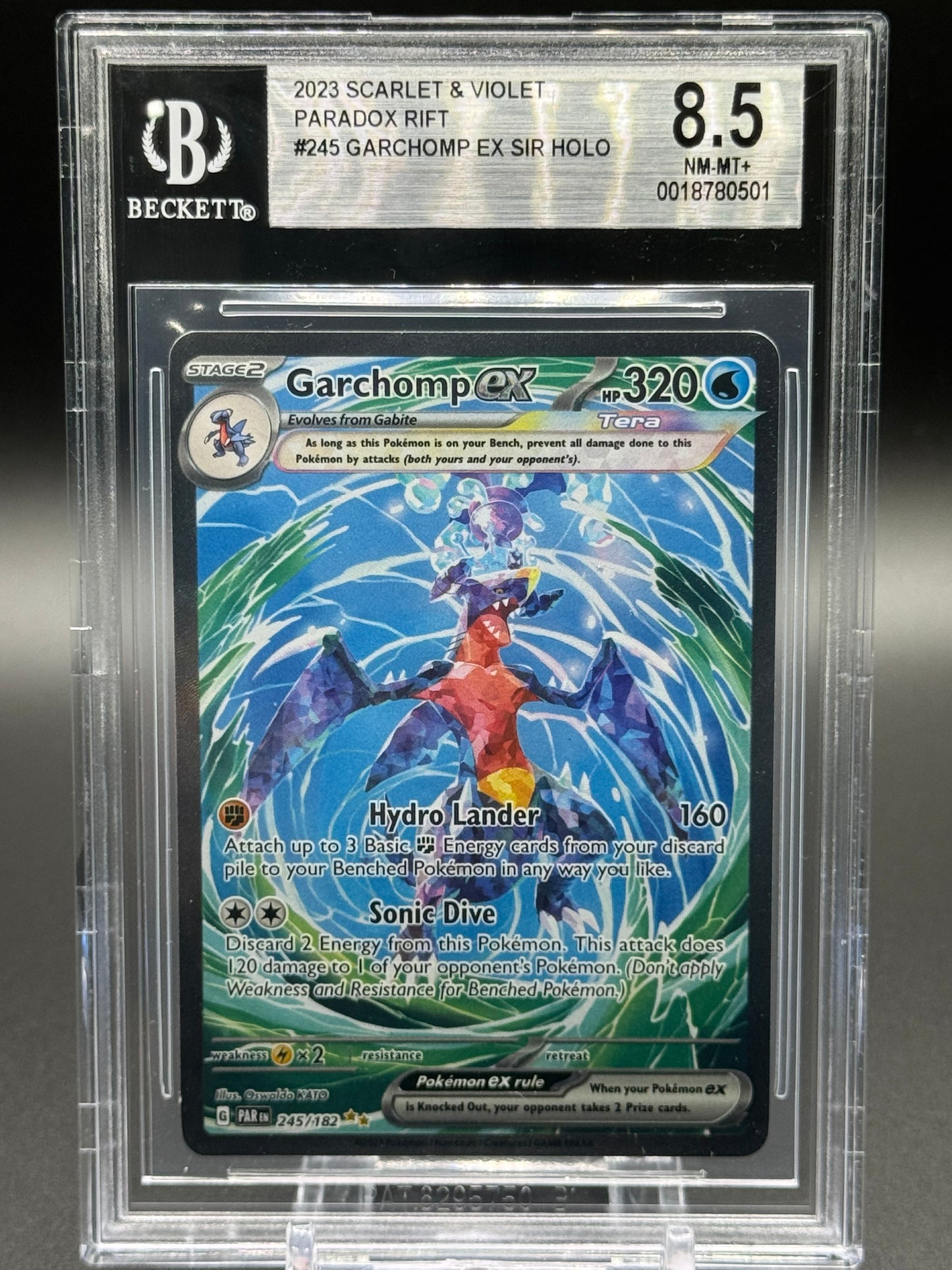Pokemon TCG Garchomp ex | Paradox Rift 245/182 | BGS Graded NM-MT+ 8.5