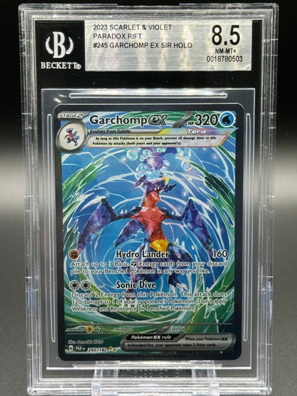 Pokemon TCG Garchomp ex | Paradox Rift 245/182 | BGS Graded NM-MT+ 8.5