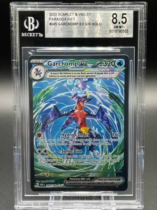 Pokemon TCG Garchomp ex | Paradox Rift 245/182 | BGS Graded NM-MT+ 8.5