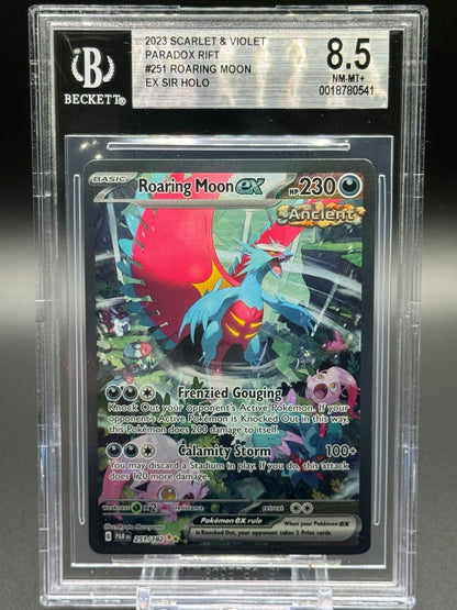 Pokemon TCG Roaring Moon ex | Paradox Rift 251/182 | BGS Graded NM-MT+ 8.5