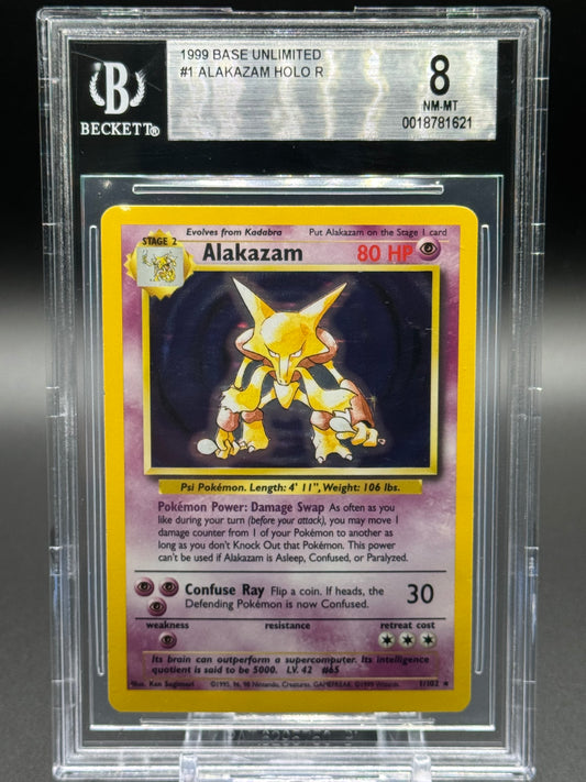 Pokemon TCG Alakazam | Base Set 1/102 | BGS Graded NM-MT 8