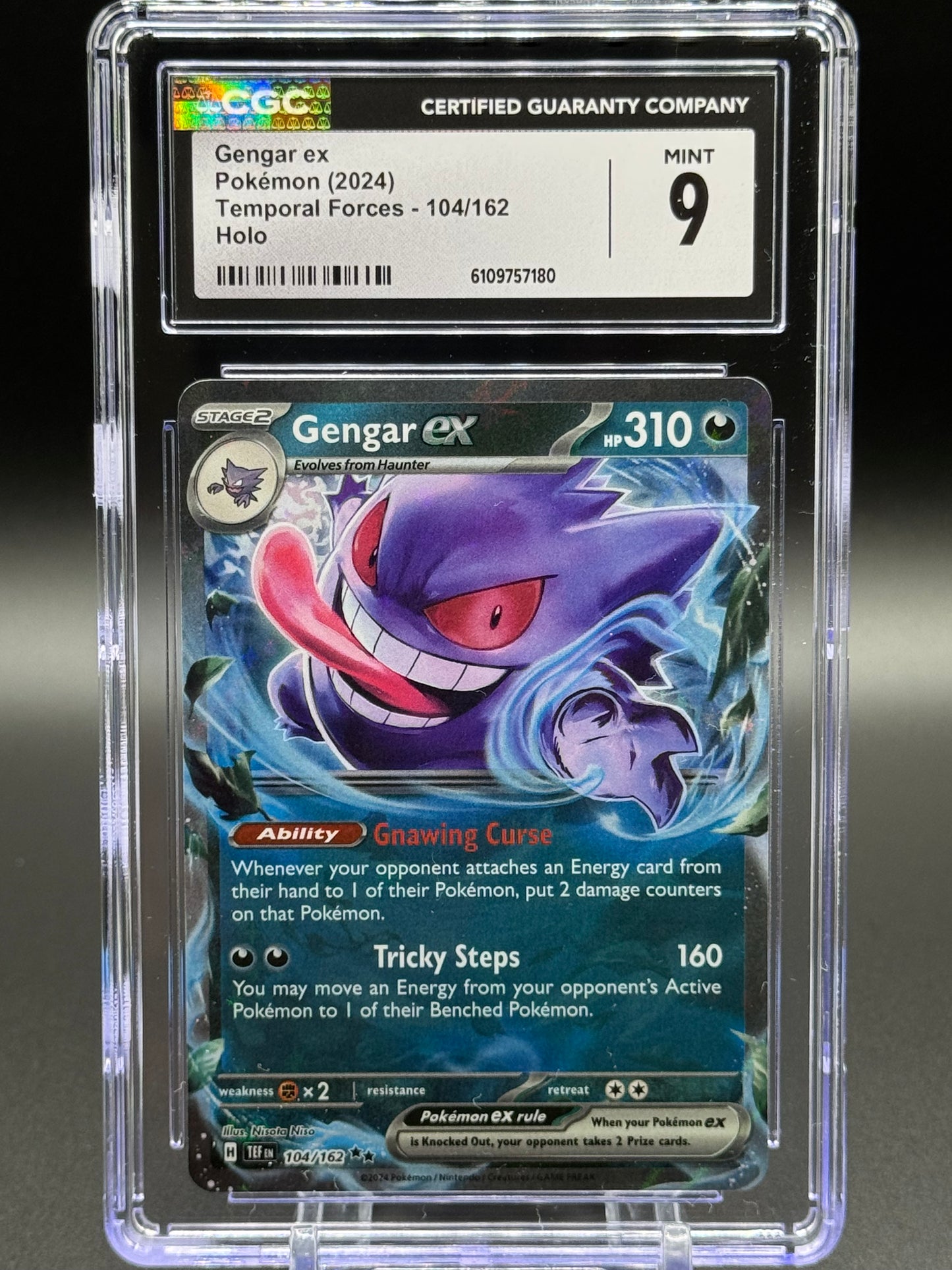 Pokemon TCG Gengar ex | Temporal Forces 104/162 | CGC Graded MINT 9