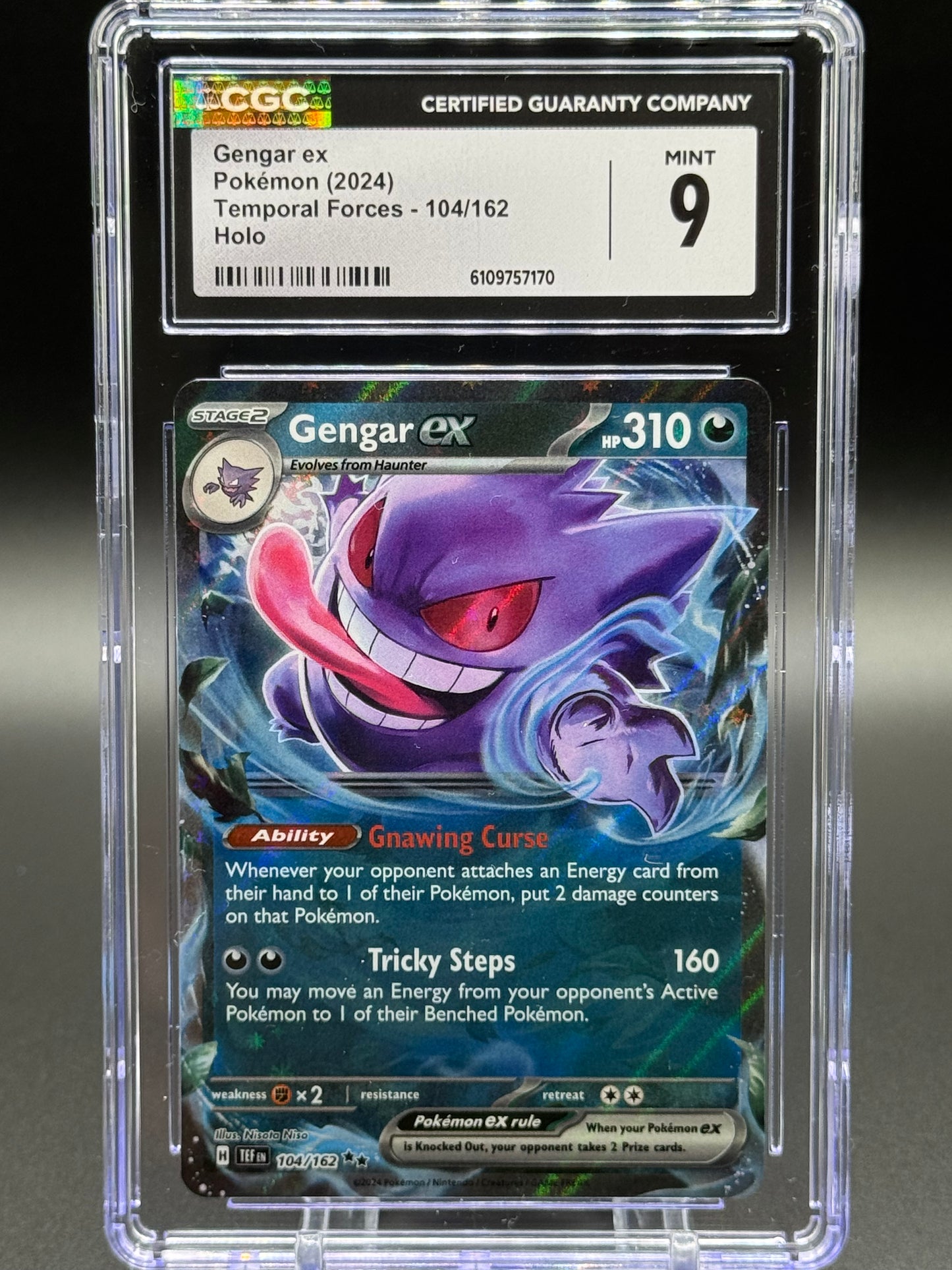 Pokemon TCG Gengar ex | Temporal Forces 104/162 | CGC Graded MINT 9