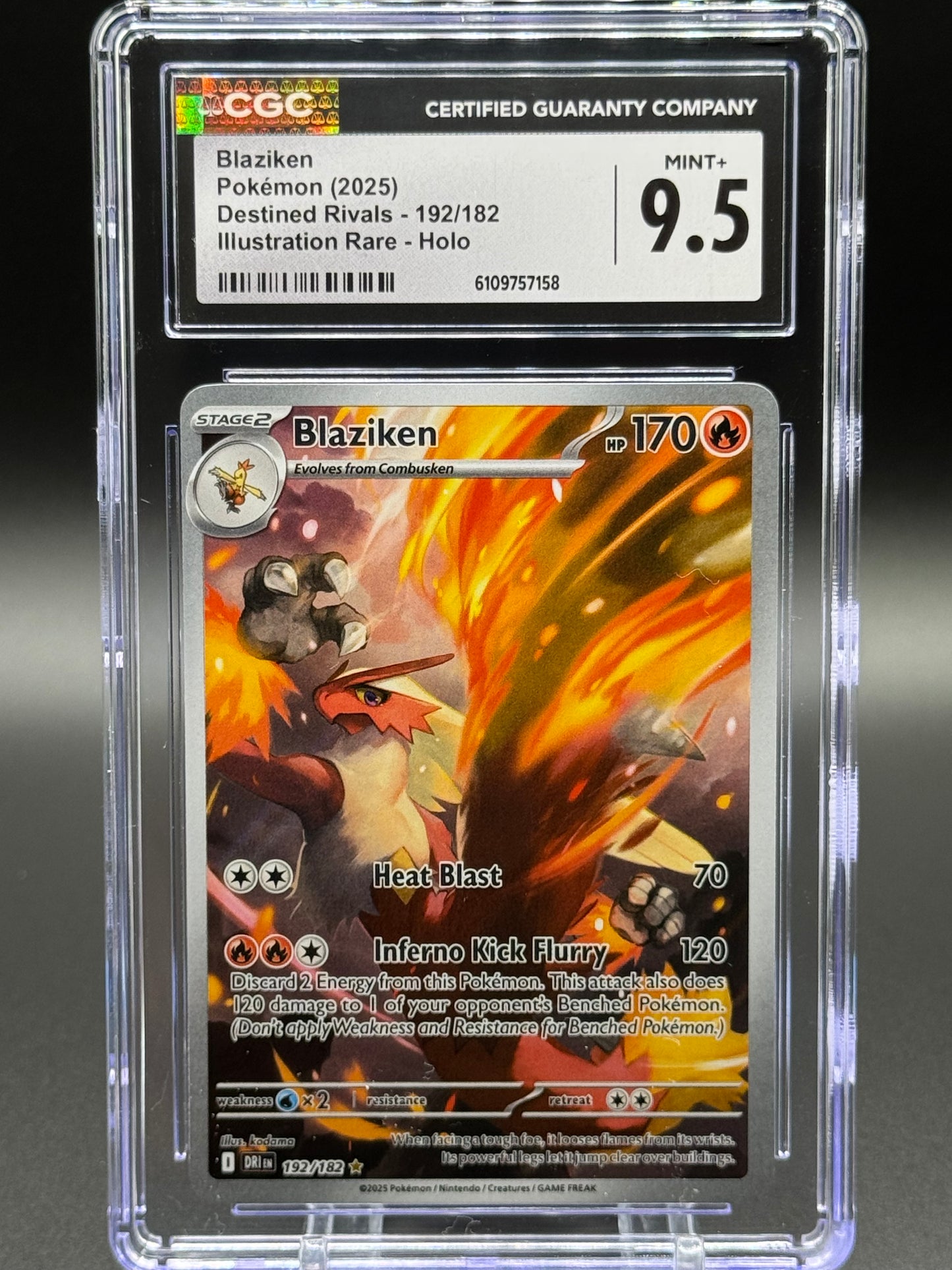 Pokemon TCG Blaziken | Destined Rivals 192/182 | CGC Graded MINT+ 9.5