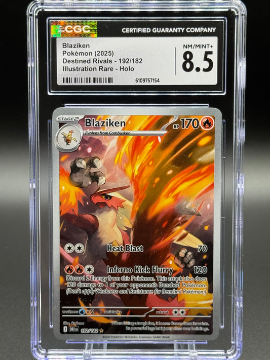 Pokemon TCG Blaziken | Destined Rivals 192/182 | CGC Graded NM/MINT+ 8.5